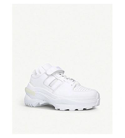 Shop Maison Margiela Retro Fit Low-top Leather Trainers In White