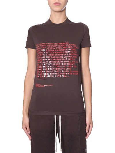 Shop Rick Owens Drkshdw Round Neck T-shirt In Brown