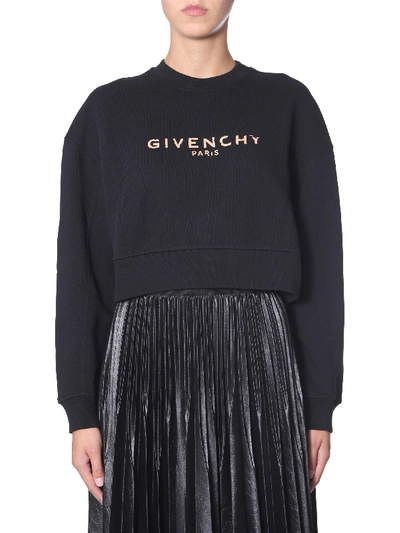 Shop Givenchy Cropped Sweatshirt In Black
