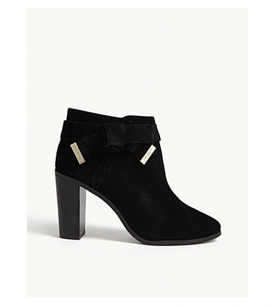 Shop Ted Baker Anaedi Bow Detail Suede Ankle Boots In Black