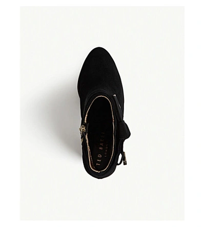 Shop Ted Baker Anaedi Bow Detail Suede Ankle Boots In Black