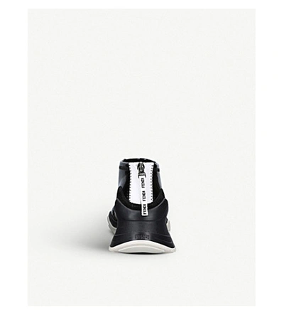 Shop Fendi Patent-effect Neoprene Trainers In Black