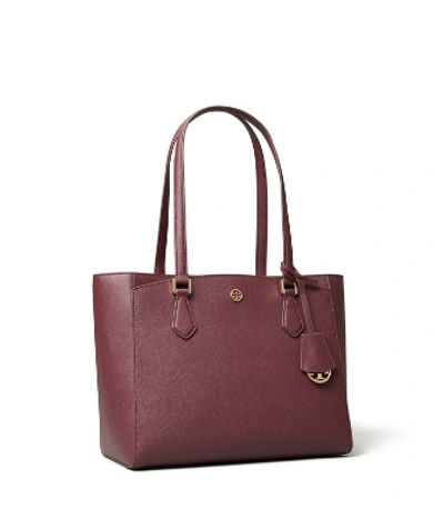 Shop Tory Burch Robinson Small Tote Bag In Port
