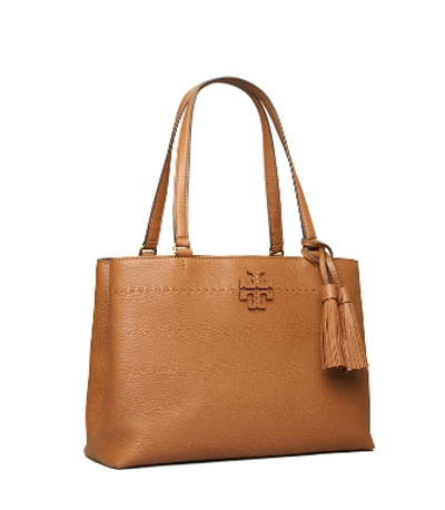 Shop Tory Burch Mcgraw Triple-compartment Tote In Moose