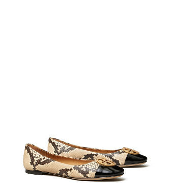 chelsea embossed heeled ballet flat