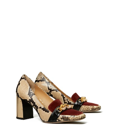 Shop Tory Burch Jessa Velvet Pump In Desert Roccia/agd Malb/perf Blk