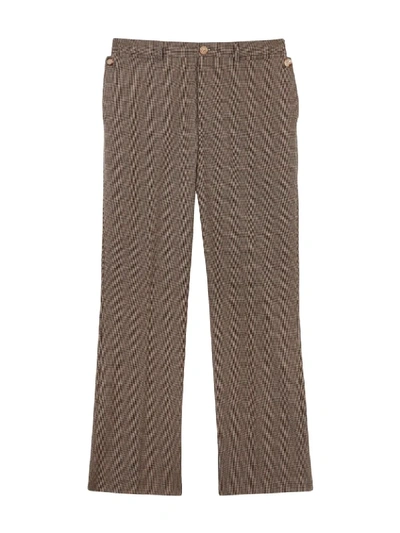 Shop Burberry Pocket Detail Wool Tailored Trousers In Brown