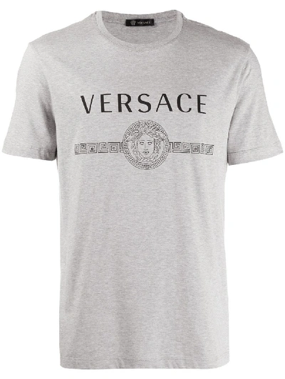 Shop Versace Grey Cotton T-shirt