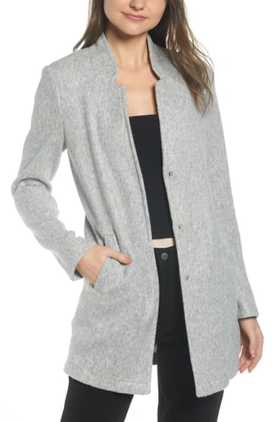 Shop Vero Moda Katrine Brushed Fleece Jacket In Light Grey Melange
