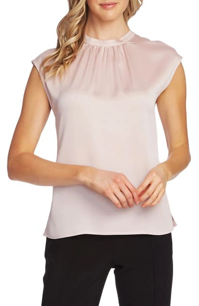 Shop Vince Camuto Pleated Neck Blouse In Soft Pink