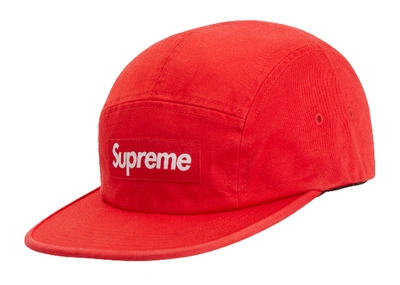 Pre-owned Supreme Washed Chino Twill Camp Cap (ss19) Red