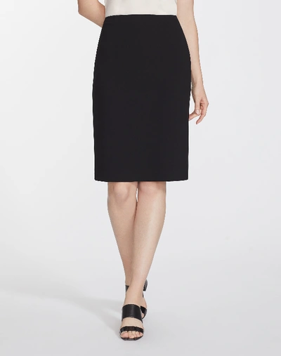 Shop Lafayette 148 Plus-size Finesse Crepe Modern Slim Skirt In Black