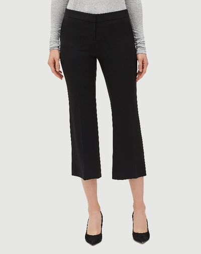 Shop Lafayette 148 Plus-size Finesse Crepe Cropped Flare Manhattan Pant In Black