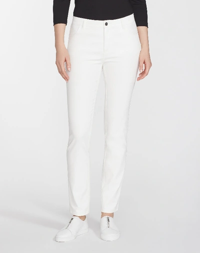 Shop Lafayette 148 Plus-size Waxed Denim Classic Slim Leg Jean In White