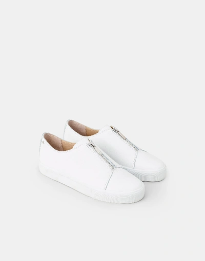 Shop Lafayette 148 Pebbled Grain Leather Bade Sneaker In White