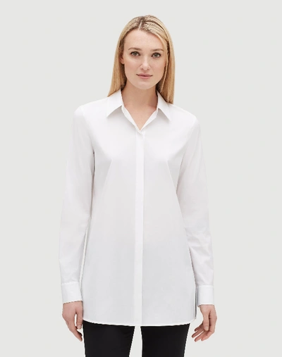 Shop Lafayette 148 Petite Excursion Stretch Minnie Blouse In White