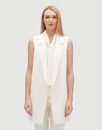 Shop Lafayette 148 Finesse Crepe Nalani Vest In Cloud