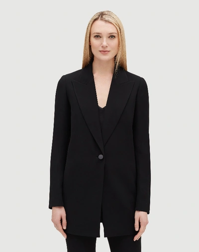 Shop Lafayette 148 Petite Finesse Crepe Kourt Jacket In Black