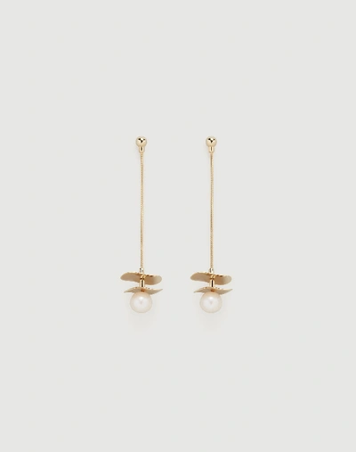 Shop Lafayette 148 Pearl And Disc Drop Earrings In Gold