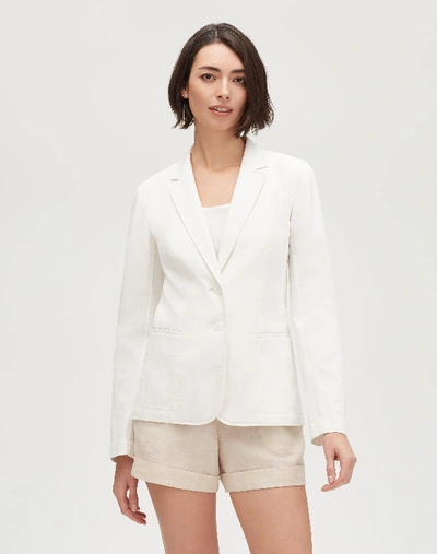 Shop Lafayette 148 Yarn-dyed Denim Vangie Jacket In White