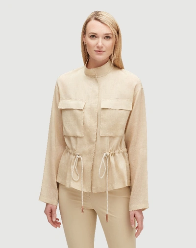 Shop Lafayette 148 Gemma Cloth Orlena Jacket In Sahara