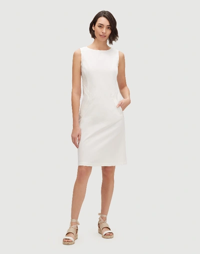 Shop Lafayette 148 Fundamental Bi-stretch Ensley Dress In White