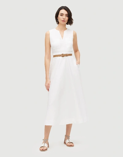 Shop Lafayette 148 Plus-size Classic Stretch Cotton Janelle Dress In White