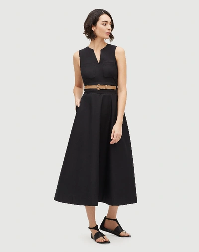 Shop Lafayette 148 Plus-size Classic Stretch Cotton Janelle Dress In Black