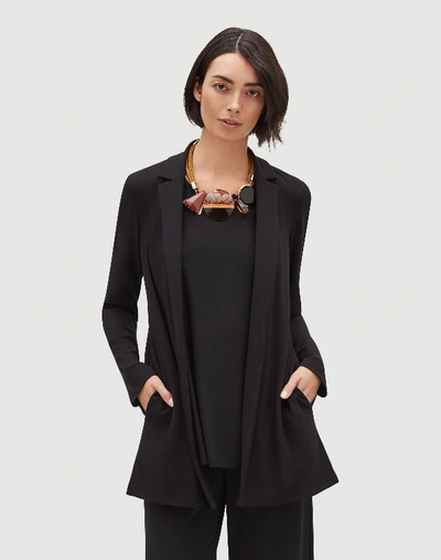 Shop Lafayette 148 Plus-size Midweight Matte Jersey Rainey Jacket In Black