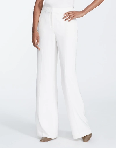 Lafayette 148 Cropped Manhattan Flared Skinny Pant In White In Cloud
