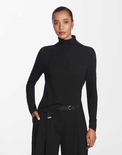 Shop Lafayette 148 Plus-size Cashmere Turtleneck Sweater In Black