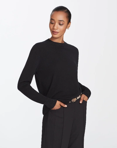 Shop Lafayette 148 Plus-size Cashmere Crewneck Sweater In Black