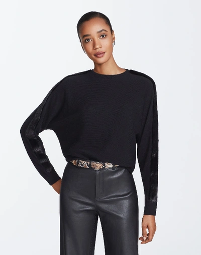 Shop Lafayette 148 Cashmere Dolman Sweater In Black