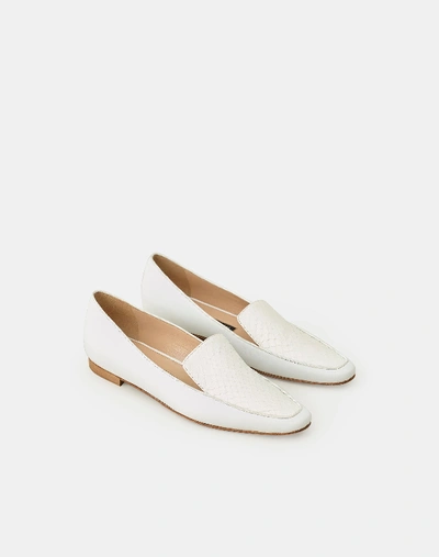 Shop Lafayette 148 Watersnake And Leather Sotto Slipper In White