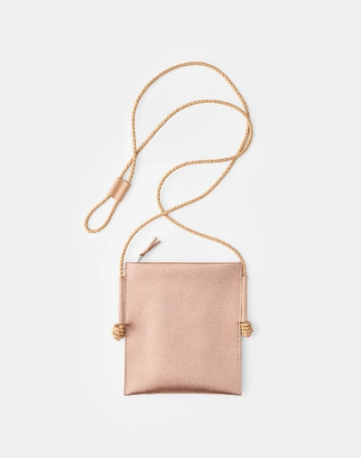 Shop Lafayette 148 Reverie Satin Crossbody Bag In Camel