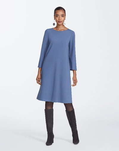 Shop Lafayette 148 Petite Punto Milano Lotus Dress In Peri