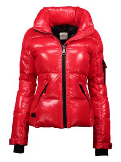 Shop Sam Freestyle Down Puffer Jacket In Cherry