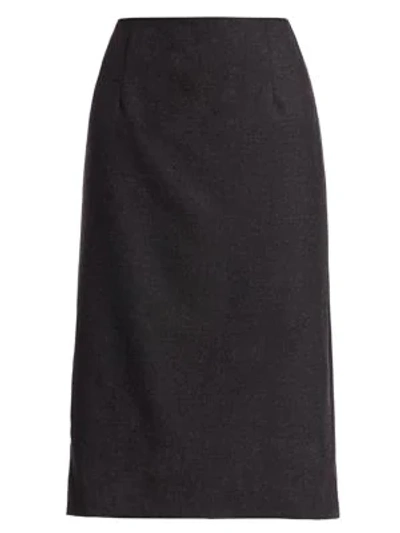 Shop Oscar De La Renta Pencil Skirt In Charcoal