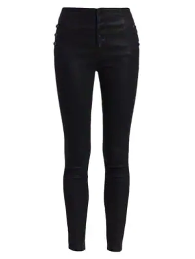 Shop J Brand Natasha Sky High-rise Coated Skinny Jeans In Fearful