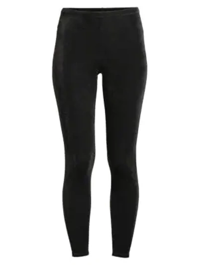 Shop Eileen Fisher Women's Velvet Ankle Leggings In Black