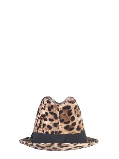Shop Dolce & Gabbana Leopard Printed Hat In Animalier
