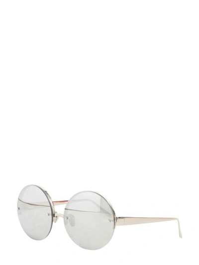 Shop Linda Farrow Round Sunglasses In Silver