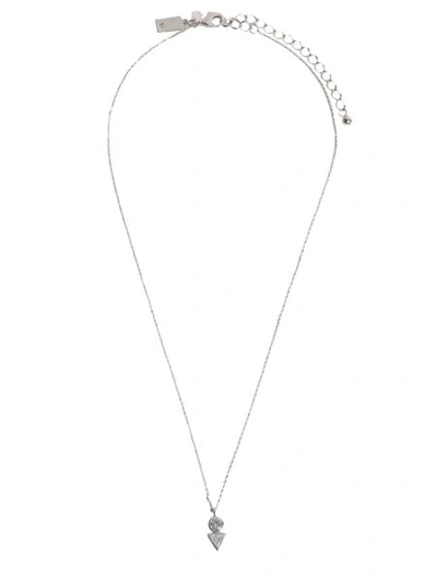 Shop Kate Spade Triangle Pendant Necklace In Silver
