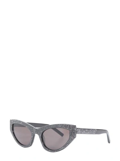 Shop Saint Laurent New Wave 215 Grace Sunglasses In Black