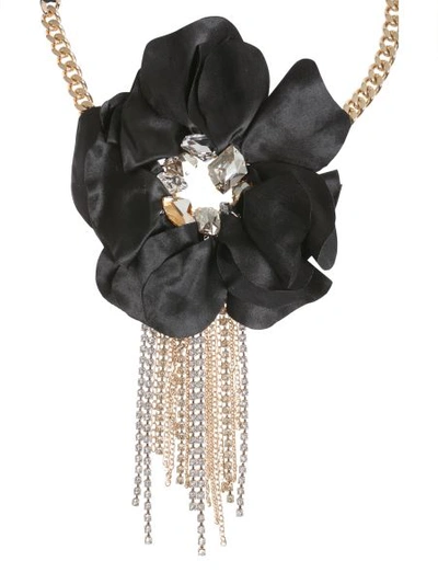 Shop Lanvin Flower Charm Choker In Black