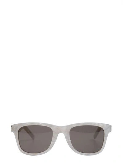 Shop Saint Laurent Classic 51 Heart Sunglasses In Grey