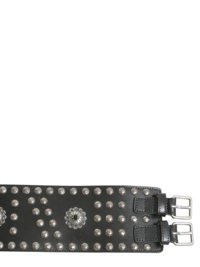 Shop Alexander Mcqueen Double Buckle Waist Belt In Black