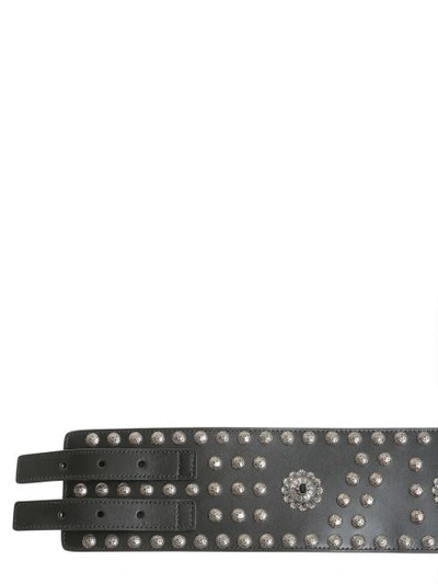 Shop Alexander Mcqueen Double Buckle Waist Belt In Black