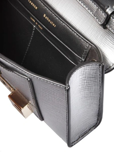 Shop Proenza Schouler Ps11 Wallet With Crossbody Strap In Silver