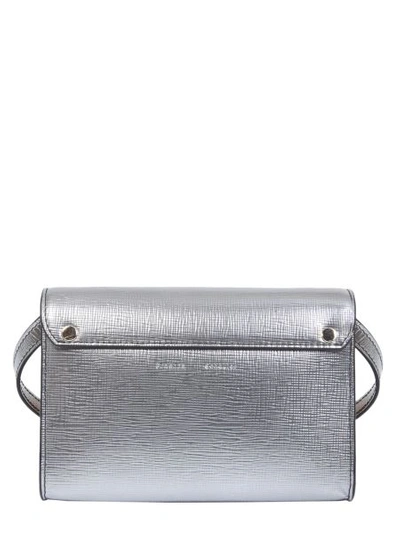 Shop Proenza Schouler Ps11 Wallet With Crossbody Strap In Silver